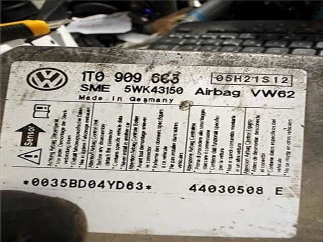 Foto 2ª: Centralita Airbag Volkswagen Touran 1.9 ADVANCE [1.9 LTR. - 77 KW TDI] [BKC]