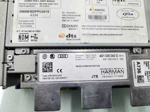 Foto 3ª: Sistema Audio Radio CD Audi A6 2.0 TFSI BERLINA 252CV 185KW [CYP] (2017)