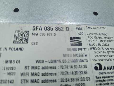 Foto 2ª: Sistema GPS Seat Leon FR 150CV 110KW [DPCA] (2021)