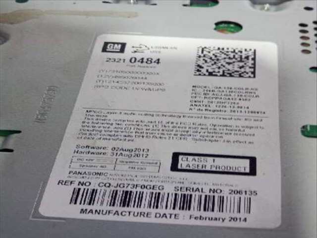 Foto 2ª: Sistema Audio Radio CD Opel Astra EXCELLENCE 131CV 96KW [A17DTS] (2014)