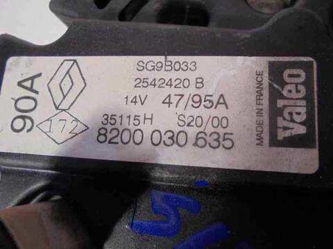 Foto 2ª: Alternador Renault Scenic 2.0 16V CAT F4R) 139CV 102KW JA..) [F4R C7] (2001)
